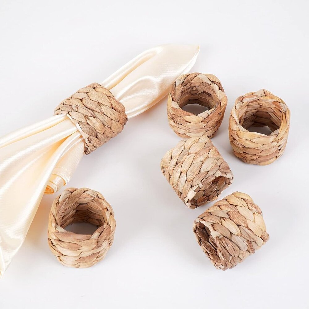 Napkin Rings Set of 6, Thanksgiving Napkin Rings Table Decor Handmade by Natural